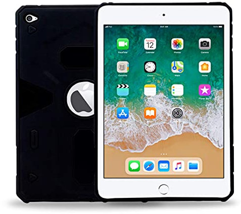Innova iPad Mini 4 (All Black) Rugged Silicone Slim Dual-layered Case
