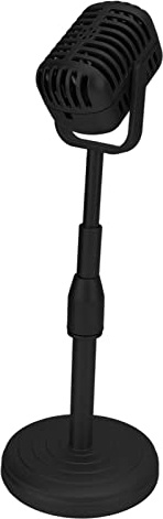 Auto Parts,Simulation Old Fashioned Microphone Model with Stable Base and Support Rod Retro Style Mic Prop Set (Black)