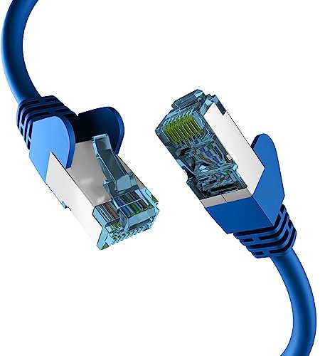 EFB-Elektronik - CAT. 7 Netzwerkkabel bis zu 10 Gbit - 30 m LAN Kabel Ethernet Kabel Patchkabel mit Klinken-/Knickschutz - RJ45 Anschluss, S/FTP PIMF Schirmung - Blau