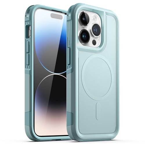 JETech Case for iPhone 14 Pro 6.1-Inch Compatible with MagSafe, Heavy Duty Dual-Layer Rugged Protection, Shockproof Protective Tough Phone Magnetic Cover (Mint Green)