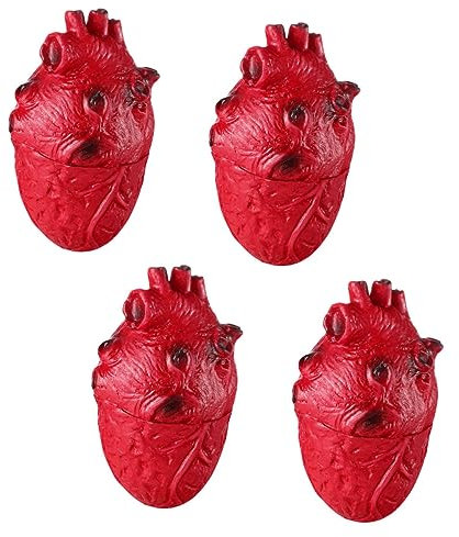 TOYANDONA 4 Stück Halloween Horror Menschliche Organe Simuliertes Herz Gruselige Körperteile Halloween-körper Schreckliche Dekoration Halloween Blutige Herzen Blutiges Esstisch Vinyl Zubehör