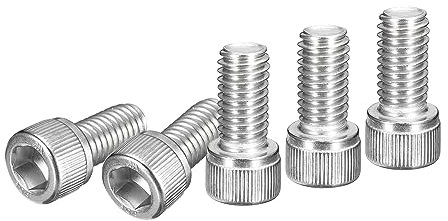 DTGN 3/8-16x3/4 Tornillo de Cabeza Hexagonal - Paquete de 25 - para Sujetar Muebles - Rosca Completa - Tornillos de Acero Inoxidable 304 con Cabeza Hexagonal - Plateado