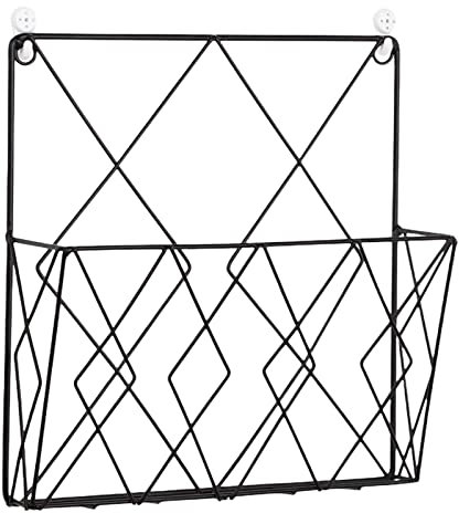 Wandordner, Taschen, Post-Organizer mit Haken, Magzin-Aufbewahrungs-Organizer, Metall-Wandregal, platzsparendes Aufbewahrungsregal, Magzine- , hängende Stahl-Bücherhalter, Wandhalterung,
