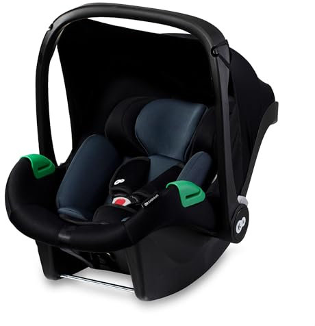 Kinderkraft MINK PRO i-Size 40-75 cm Babyschale, Autositz von geburt Gruppe 0+, Verstellbare Kopfstütze, Einsatz für die Jüngsten im set, Schwarz