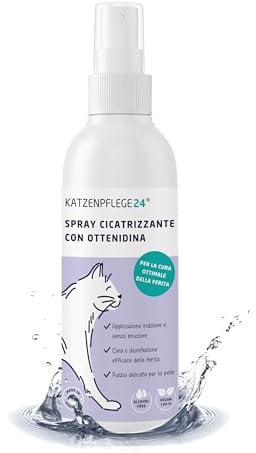 KATZENPFLEGE24 Octenidin Spray cicatrizzante ferite del Gatto - Disinfetta, lenisce, Cura & Protegge Le ferite di Tutti i Tipi Senza bruciori - 125ml con principi Attivi collaudati