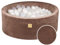 MEOWBABY Piscina de Bolas Suave para niños pequeños - Piscina de Bolas de Pana Interior y Exterior de 90 x 30 cm con Bolas Incluidas 200 Piezas - Chocolate: Blanco/Transparente