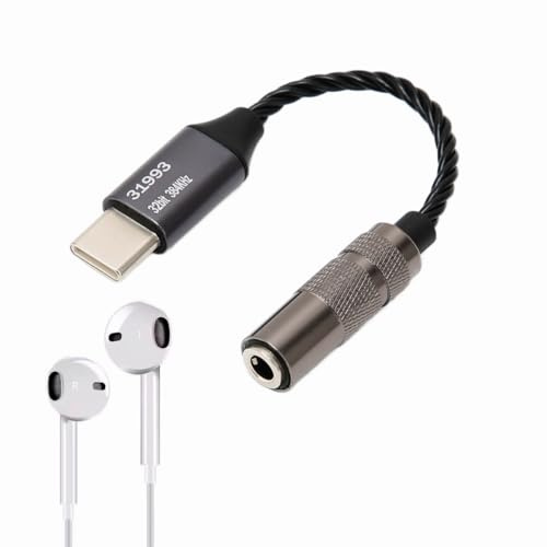 Flexman USB Type C to 3.5 mm Headphone Jack Adapter, 3,9 Zoll USB C auf 3,5 mm Audio Adapter mit CX31993 Chip, USB C auf AUX Adapter, Kompatibel mit Bit/384 kHz