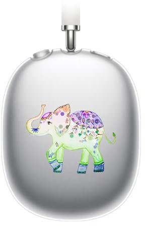 Head Case Designs Offizielle Monika Strigel Purpurrot Gruen Wasserfabe Niedlicher Elefant Soft Gel Handyhülle Hülle kompatibel mit Apple AirPods Max