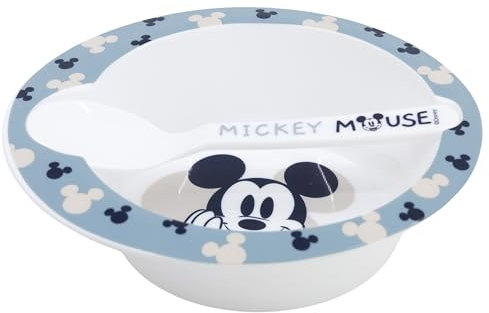 SET MICRO TODDLER 2 PCS (CUENCO Y CUCHARA) MICKEY MOUSE FULL OF SMILES