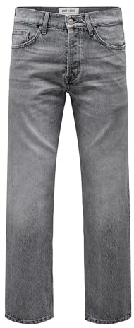 ONLY & SONS Herren Onsedge Straight Mg 8202 Tai DNM Noos Jeans, Medium Grey Denim, 27W / 32L EU