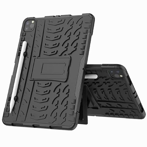HBYLEE Fall Heavy Duty Pen Holder Cover for iPad Pro 11 2020, Shockproof Armor Stand Cover for iPad Pro 11 2021 (Color : Black, Size : for iPad Pro 11 2020)