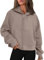 Timuspo Felpa con cappuccio da donna 2024 con cappuccio autunno inverno felpa con cappuccio con cerniera cappotto zip maglione, marrone, S
