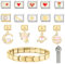 16Pcs Italian charm bracelet charms set,9mm Modul Abnehmbarer Klassischer Edelstahl Charm mit Öffnungswerkzeugen,Italienisches Charms Armband DIY Set,Geschenk für Herren Frauen Jungen Mädchen