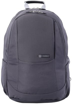 TOTTO - Mochila para Ordenador Portátil de 15,4 Pulgadas, Modelo Krimmler 2.0, 3 Compartimentos, Bolsillo Botella, Correa para Maleta, Espaldar Ergonómico, Cómodas Correas en S, Color Gris Periscope