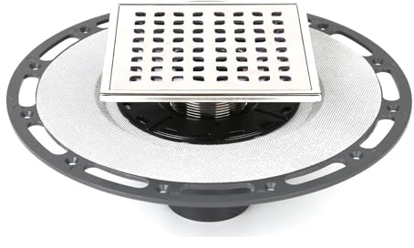Kauwm Quadratischer Duschablauf (15,2 cm) - Modern, Silber, Gebürstet, Robust, Edelstahl