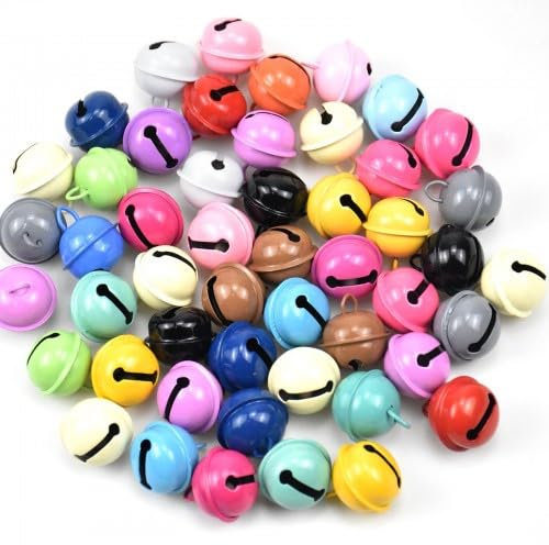 50 Pezzi Colorate Piccola Campana 22mm, Campanelli Piccoli Colore, Campanellini Metallo, Campanelli per Decorazione di Natale Nozze DIY Gioielli Decorativi Ciondoli Pet Decorazione