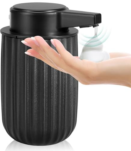 Seifenspender Automatisch Schaumseifenspender Elektrischer Seifenspender Mit Sensor 250ML Soap Dispenser Automatic USB-Aufladung IPX5 Waterproof FüR Bad KüChe Schwarz