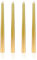 Ovaletta 4 Stück Kerzen Gold, Stabkerzen, Spitzkerzen, Lange Kerzen, Goldene Kerzen, Stabkerzen Gold, für Hochzeit, Geburtstag, Höhe 25 cm, Durchmesser 2,1 cm, Brenndauer ca. 7 Stunden
