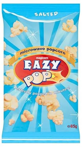 Easypop Salted Microwave Popcorn 85g (12 Pack) | Delicious Fluffy & Popcorn | Perfect for Movie Nights & Snacking | Salted Flavor for a Classic Taste | Pops in Minutes in the Microwave
