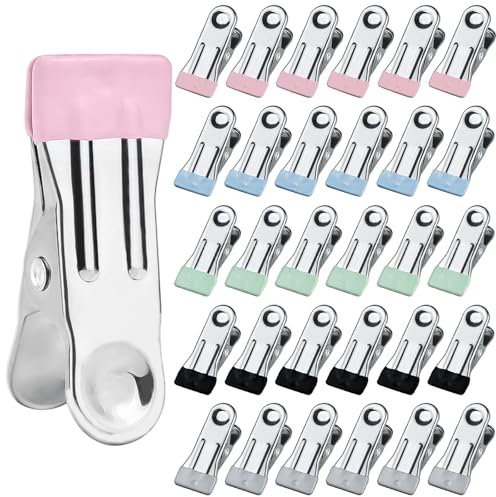 YUUTIAL Pinzas Ropa Que No Dejan Marca 50 Piezas, Pinzas Ropa Acero Inoxidable Antideslizantes para Calcetines Zapatos Ropa Toalla Sellado de Alimentos Fotos