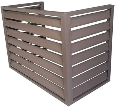Aluminium-Klimaanlagen-Gestell mit Lamellen oben für Outdoor-Pflanzenausstellung, Braun, 100 x 50 x 70 cm