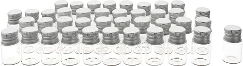 VBS XXL Mini Gläschen mit Schraubdeckel 40 Stück Glas Metall Reagenzglas 1.6 cm Durchmesser 2.6 ml Füllmenge 2.6 cm Höhe 40 STK