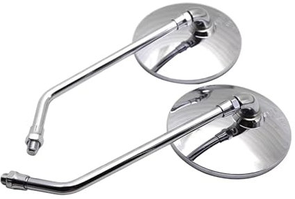 Sovxbgw Motorrad Spiegel Motorrad-Rückspiegel Retro ABS 8/10MM Universal-Rundspiegel für XSR 700 für XSR900 für Royal Meteor Lenkerendenspiegel Motorrad(Chrome)