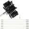 Kaminbürste Stange Set Mit Flexible Stangen + Bürstenköpfen + Lange Holzbürste + Zubehör, Schornstein Reinigungsbürsten Kit Für Kamin/Abwasserrohr/Trockner Vent Schornsteinreinigungsset(6 Rods,410mm)