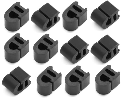 Reliapart Universal Gas Hob Pan Support Stand Rubber Feet Anti-Slip Cooker Pads, Anti-Scratch Bumpers for Pan Stands, Black Rubber Replacement Set (Pack of 12)