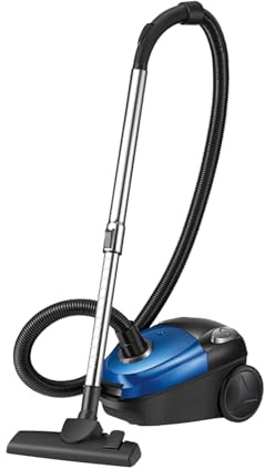 Fizuuye Staubsauger, 2000W Compact Bodenstaubsauger mit Beutel, mit HEPA Filtersystem, 4.5m Aktionsradius, Multifunktionsdüse,1.5L Staubbeutel, für Holzboden, Teppich, Fliesen (Blau)
