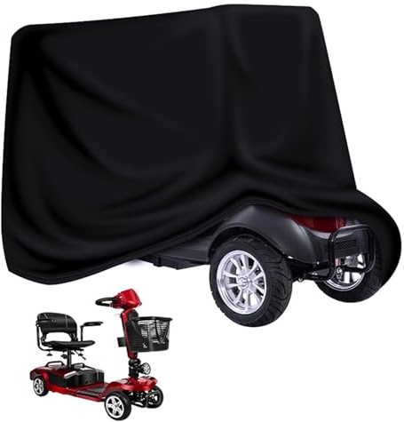 Elektromobil Abdeckhauben, Wasserdicht UV-Schutz Mobilitätsroller Abdeckung, Universelle Staubschutzhülle für Elektroroller für Motorräder, Roller (170x61x117 cm,Schwarz)