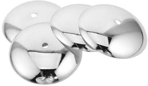 ABOOFAN 4 Pièces Cache Plafonnier Accessoire Essentiel Rond en Métal Argenté 12x12 Cm Trou Unique 1 Cm Suspendre et Lustre, pour Réparation et Design D'éclairage