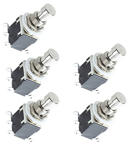 Mintice 5 X 6Pins DPDT Latching Stomp Foot Switch for Guitar AC 250V/2A 125V/4A True Bypass Metal