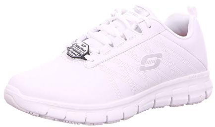 Skechers Sure Track Erath, Zapatillas Mujer, White, 38.5 EU