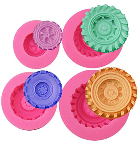 JOMSK Voiture Moto Pneus Roue Moule en Silicone Fondant Gâteau Au Chocolat Savon Décoration Outils