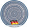 DomDeco In- und Outdoor-Teppich Rund - 120x120cm - Stilvoller Teppich für Innen- und Außenbereich - Blau-Beige