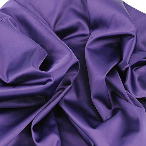 Tessuto in raso elasticizzato colore viola per abiti da sposa decorazione fai da te 124,5 cm da 1 yard