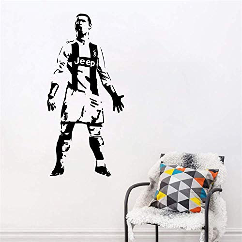 Cristiano Ronaldo Cr7 Vinyl Wandaufkleber Fußball Athlet Ronaldo Wandtattoos Kunstwand Für Kis Zimmer Wohnzimmer Dekoration 30X63 Cm