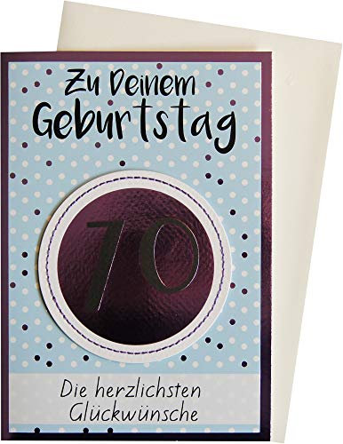 Geburtstagskarte zum 70. Geburtstag Lifestyle - Muster - 11,6 x 16,6 cm
