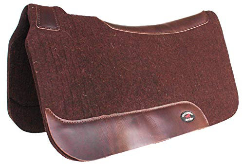 CHALLENGER Pferdesattel-Pad Western konturierter Wollfilz, feuchtigkeitsableitend, Braun 39RT06BR