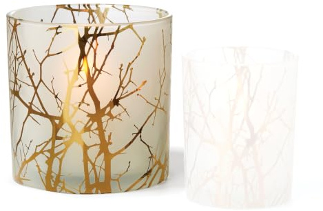 PHILIPPI - Forest Windlicht, Weihnachten, gefrostetes Glas und Gold