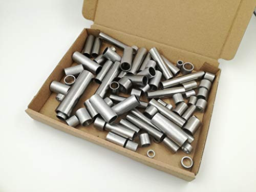 metallgo Edelstahl & Aluminium Hülsen | Set Sortiment 'Großes Durcheinander' - Inhalt: ca. 300 g Hülsen