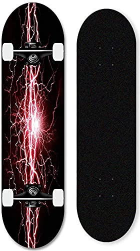Jugendliche, Kinder komplettieren Skateboards, 31 * 8 Zoll Blitz-Skateboards mit ABEC-11-Lagern, geeignet für Jungen, Mädchen, Erwachsene und Anfänger-Skateboards
