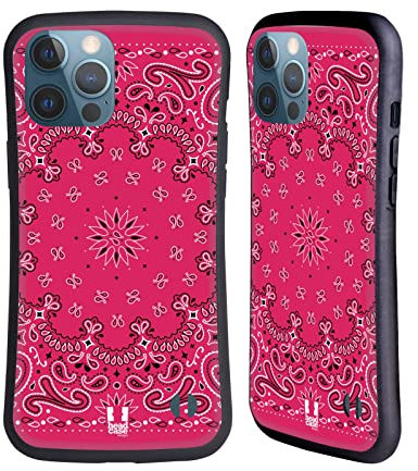 Head Case Designs Rosa Classico Paisley Bandana Classica Custodia Cover Ibrida Compatibile con Apple iPhone 13 PRO Max