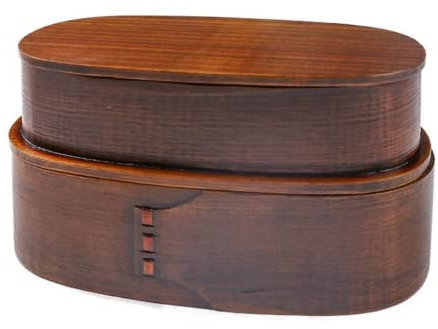 Cgeegirl Lonchera de madera portátil multicapa retro