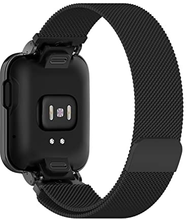 ZoRoll Correa Compatible con Xiaomi Mi Watch Lite, Pulseras de Repuesto, Ajustable Magnétique Correa de Reloj de Acero Inoxidable Tejida con Malla Compatible con Xiaomi Mi Watch Lite - Negro