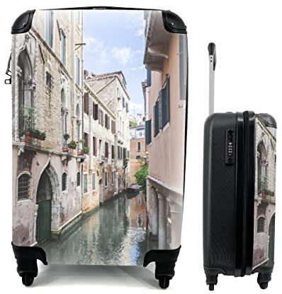 MuchoWow© Koffer Handgepäck Trolley Rollkoffer Kleine Reisekoffer mit 4 Rollen - Venedig - Italien - Kanal - Cabin Size < 55x40x23 & 55x40x20 cm - Fotokoffer - Kabinenkoffer - Boardgepäck