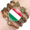ldygefow Gewebtes Armband,Kreative Nation Ungarn Flagge Kunst,Unendlich Schmetterling Zeit Edelstein Armband Glas Snap Perle Armband Unisex Geflochten Leder Armband