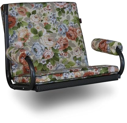 ANGERER Hollywoodschaukel Auflage 1-Sitzer Royal beige-bunt geblümt | passend für viele 1-Sitzer Hollywoodschaukeln, Schaukelauflage mit Reißverschluss, abziehbar & waschbar, Made in Germany