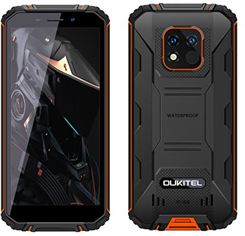 OUKITEL 12500mAh Akku Outdoor Smartphone Ohne Vertrag WP18 PRO, 13MP Zweifachkamera IP68 IP69K Robust Handy, Octa Core 4GB 64GB, 5,93'' HD+, Android 12, Dual SIM, Fingerabdruck, GPS NFC Orange